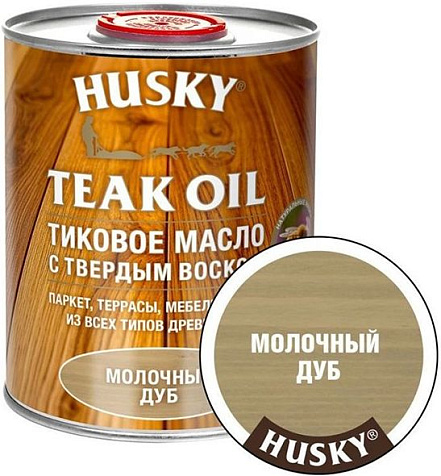 Масло тиковое Husky Siberian с твердым воском, дуб молочный, 0.9л купить в СОМ