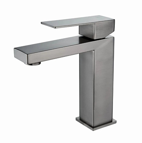 Смеситель для раковины Shevanik S7001T, нержавеющая сталь, оружейная сталь купить в СОМ