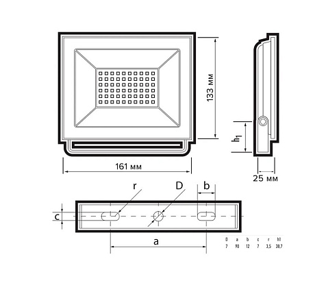 Прожектор светодиодный ФАZА СДО-20 50Вт 6500К IP65 230В BL ДО прозр. закален. стекло купить в СОМ