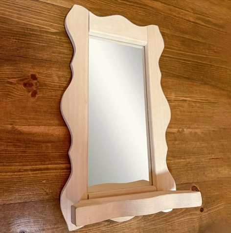 Зеркало банное Волна Липа 400х550х95см с полкой купить в СОМ