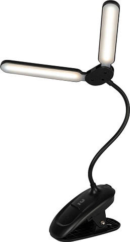 Светильник настольный аккумуляторный светодиод. Эра NLED-512 6Вт прищепка черный купить в СОМ