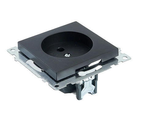 Розетка STEKKER Катрин 1-м. без заземления  черный купить в СОМ