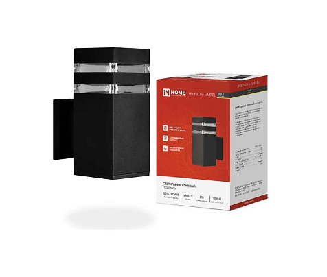 Светильник уличный настенный InHome POLO-S-1xA60-BL 1xЕ27 IP65 металл черный купить в СОМ