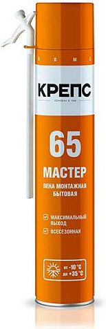 Пена монтажная КРЕПС МАСТЕР 65, бытовая, всесезонная, 800г купить в СОМ