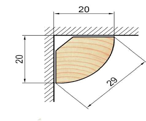 Раскладка угловая РУ-20х20 сращ., б/с/1м купить в СОМ