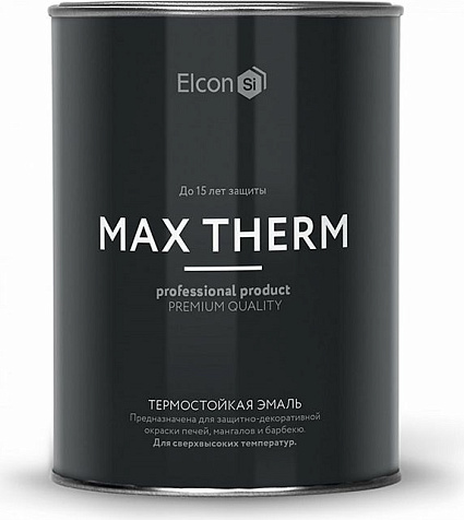 Эмаль термостойкая (500С) Elcon, красно-коричневая, 0.8 кг купить в СОМ