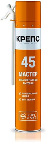 Пена монтажная КРЕПС МАСТЕР 45, бытовая, всесезонная, 700г купить в СОМ