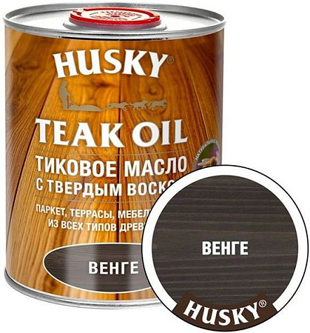 Масло тиковое Husky Siberian с твердым воском, венге, 0.9л купить в СОМ