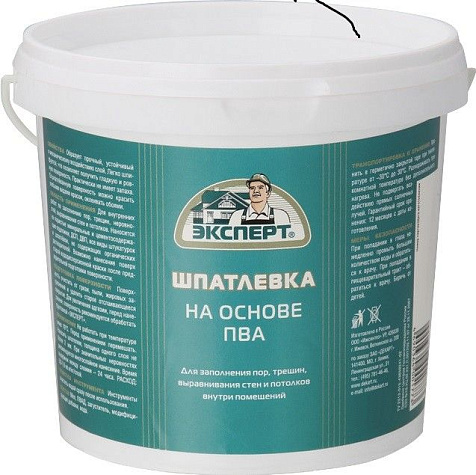Шпаклевка на основе ПВА Эксперт, 5 кг купить в СОМ