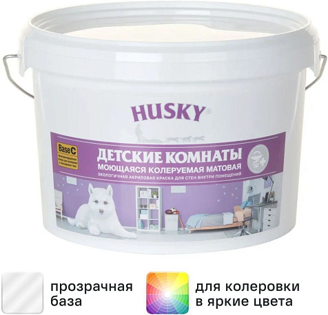 Краска акриловая Husky, для детских комнат, база С, 2.5 л купить в СОМ